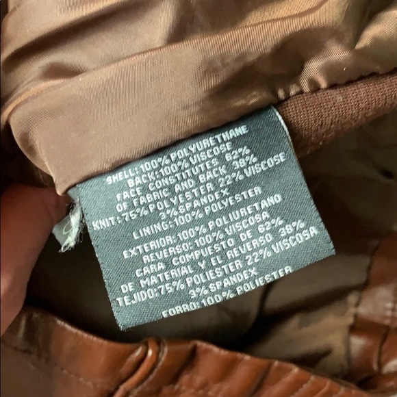 KENNETH COLE Brown Vegan Leather Moto Jacket with Silver Hardware M - Picture 4 of 10